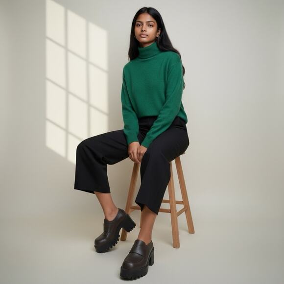 Vintage Lower East Side Brown Chunky Platform Loafers – Size 5.5 – Faux Leather - Picture 2 of 11